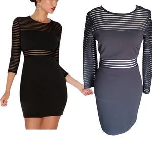 Lulus Perfect Mesh Black Bodycon Dress Size Small